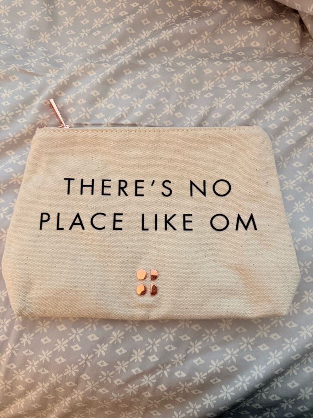 Sweaty Betty Canvas Zip Pouch "There’s No Place Like Om" - Neutral